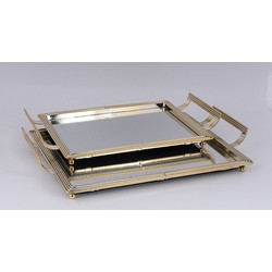 S/2 ΔΙΣΚΟΙ ΜΕΤΑΛΛΙΚΟΙ ΜΕ ΚΑΘΡΕΦΤΗ ΧΡΥΣΟΙ 46x28cm / 40x22cm