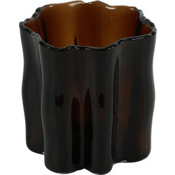 Κηροπήγιο καφέ κυματιστό 10,5x10,5cm - Plastona