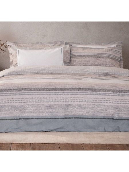 Μαξιλαροθήκες Seya (Σετ 2τμχ) Beige-Grey Nima 50Χ70 100% Βαμβακερή Φανέλα