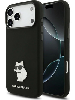 Karl Lagerfeld Silicone Choupette Metal Pin Θήκη Black (iPhone 18 Pro Max / 17 Pro Max)