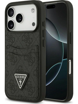 Guess 4G Double Card Triangle Back Cover Black (iPhone 18 Pro / 17 Pro)