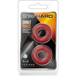Blush Stay Hard Donut Rings Oversized Σετ Ελαστικά Δαχτυλίδια Πέους 1.7cm Κόκκινα 2τμχ