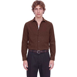 Jack & Jones Ανδρικό Πουκάμισο Κοτλέ Μακρυμάνικο Bitter Chocolate 12301141