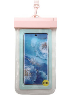 Waterproof Θήκη inos για Smartphones έως 6.9" Διάφανο-Ροζ
