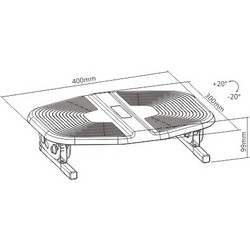 POWERTECH υποπόδιο γραφείου PT-1566 με ρυθμιζόμενη κλίση, μαύρο/λαδί