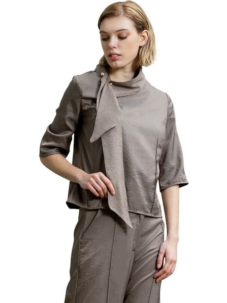 AGGEL W T-SHIRT TOP - FW51152KF-ELEPHANT GREY