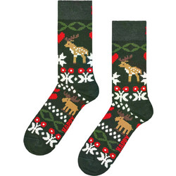 Happy Socks Fair Isle Reindeer Love Γυναικείες Κάλτσες Πράσινες