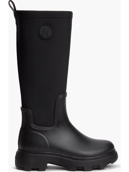 TOMMY HILFIGER TH STAMP WARM KNEE RAIN BOOT FW0FW09678-BDS Black