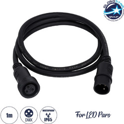GLOBOSTAR Καλώδιο 3PIN DMX512 1 Μέτρο από Female XLR σε Male XLR Τερματισμένο Αδιάβροχο IP65 Μ100cm - Μαύρο