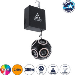 GLOBOSTAR LIFT BALL Επαγγελματικό Φωτιστικό Ειδικών Εφέ Φ25cm KINETIC BALL MATRIX PIXEL Super BEAM Light CREE LED 4in1 300W - Μαύρο