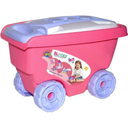 Τουβλάκια σε Καρότσι 42Τμx Ροζ Luna Toys 24,5x17x17εκ. 000623211