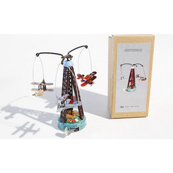 Tin toy Carousel with biplanes-Κουρδιστό - Blechfabrik