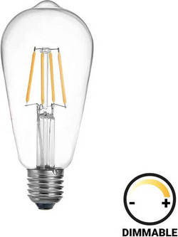 Λαμπτήρας LED ST64 Bulb pakoworld dimmable 4W E27 2700K clear