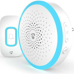 Ασύρματο plug-in εσωτερικό κουδούνι με LED ένδειξη και δυνατότητα αυξομείωσης της έντασης του κουδουνιού, 80dB σε λευκό χρώμα