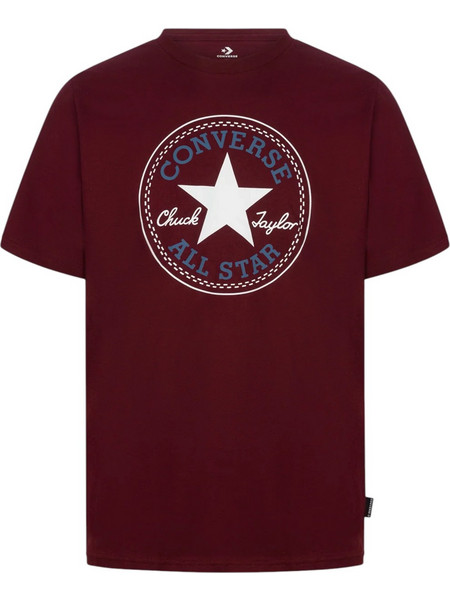 Converse - Ανδρικό T-shirt Chuck Taylor All Star Patch Relaxed Fit CVM5T459-601 Μπορντό