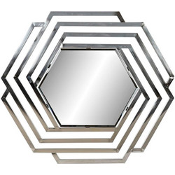 Τοίχο καθρέφτη DKD Home Decor Κρυστάλλινο Ασημί Ανοξείδωτο ατσάλι Shabby Chic (71 x 2 x 81 cm)