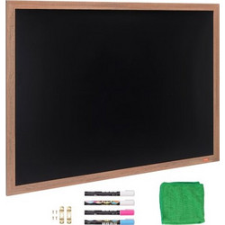VEVOR Magnetic Chalk Board, Hanging Message Signs with Chalks, Vintage Chalkboard Sign, Rustic Brown Framed Calendar and Bulletin Combo Boards, 35"x46" Kitchen, Home Decor, Wedding