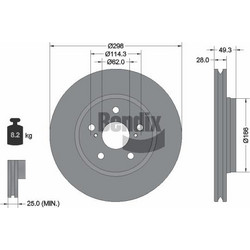 BENDIX Braking BDS2251 - ΔΙΣΚΟΙ ΦΡΕΝΩΝ ΕΜ TOYOTA C-HR 2016