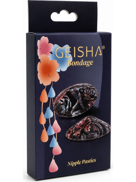 Geisha Floral Jacquard Nipple Pasty - Black
