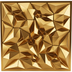 Ανάγλυφο Πάνελ 50x50εκ Τοίχου 3D Χρυσό PVC (4 τμχ)