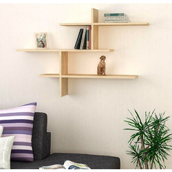 Ραφιέρα τοίχου Leo Megapap χρώμα sapphire oak 123x22x80εκ