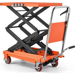 Καρότσι Υδραυλικού Γρύλου VEVOR, Ικανότητα 350 kg 1260 mm Ύψος Ανύψωσης, για Χειρισμό Υλικών, Μετακίνηση, Μεταφορά, Χειροκίνητο Τραπέζι Γρύλου Διπλού Ψαλιδιού, με 4 Ρόδες και Λαβή, Βαρέως Τύπου Χάλυβα