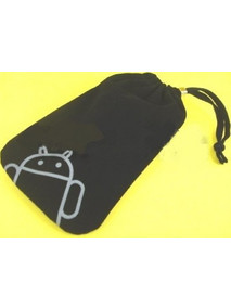 Android Suede Pouch Case Cover for Big Android Mobile Phone black