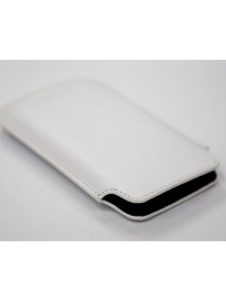 White Real Cow Skin Pouch Large