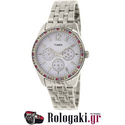 Timex Γυναικείο Ρολόι με Ασημί Μεταλλικό Μπρασελέ T2P386