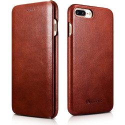 iCarer Curved Edge Vintage Leather Brown (iPhone 8/7 Plus)