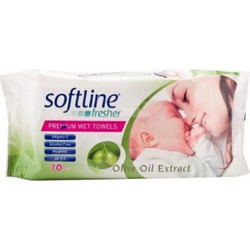 Softline Fresher Premium Wet Towel Olive Oil Μωρομάντηλα Χωρίς Οινόπνευμα & Parabens 72τμχ