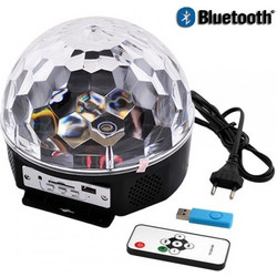 Bluetooth φωτορυθμικό LED Crystal Magic Ball Light με USB Mp3 Player & τηλεχειρισμό και Δώρο στικάκι