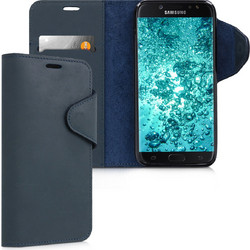 KW Wallet Leather Suede Blue (Galaxy J7 2017)