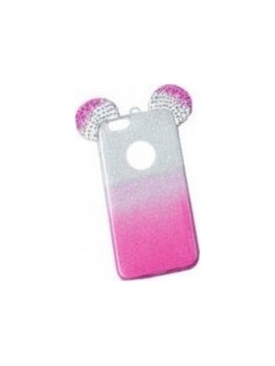 Back Cover Σιλικόνης Glitter Ears As Mickey Ροζ S8 plus