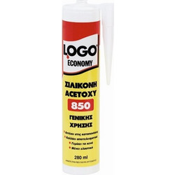 Logo Economy 850 Σιλικόνη Φύσιγγα Πιστολιού Λευκή 280ml