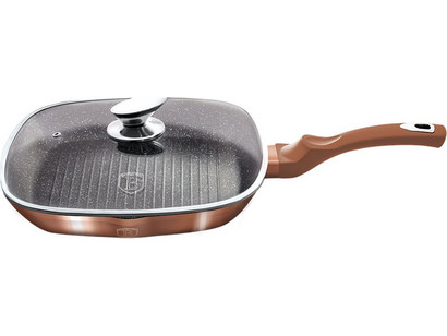 Berlinger Haus Rosegold Collection BH-1610N Σχαροτήγανο Αλουμινίου Αντικολλητικό Μαρμάρινη Επίστρωση με Καπάκι 28cm
