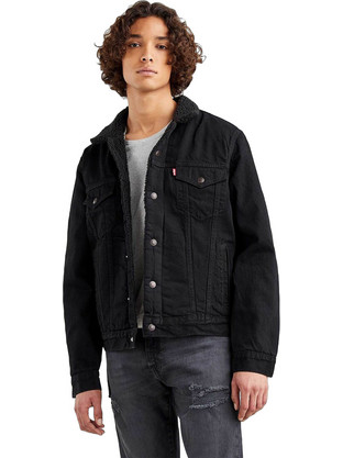 Levi's Type 3 Sherpa Ανδρικό Μπουφάν Τζιν Μαύρο 16365-0100