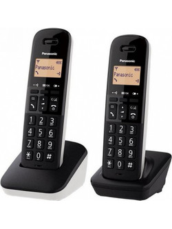 Panasonic KX-TGB612JTW Ασύρματο Τηλέφωνο Σετ Duo Μαύρο Λευκό