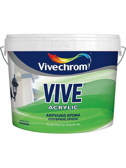 Vivechrom Vive Ακρυλικό Χρώμα Εξωτερικού Χώρου Λευκό 3lt