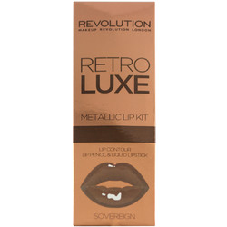Makeup Revolution Retro Luxe Metallic Lip Kit Sovereign