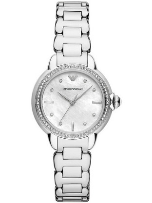 Emporio Armani Γυναικείο Ρολόι με Ασημί Μεταλλικό Μπρασελέ AR11596