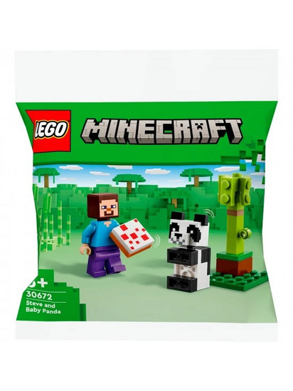 Lego Minecraft Steve & Baby Panda για 6+ Ετών 30672