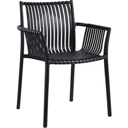 Varossi Zanett Πολυθρόνα Κήπου Rattan Μαύρη 900-296