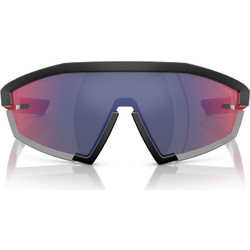 Prada PS03ZS 1BO10A Ανδρικά Γυαλιά Ηλίου Μάσκα Κοκάλινα Μαύρα με Μωβ Polarized Φακό