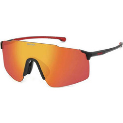 Carrera CA033S 003/UZ Ανδρικά Γυαλιά Ηλίου Οβάλ Κοκάλινα Μαύρα με Πορτοκαλί Καθρέπτη Φακό