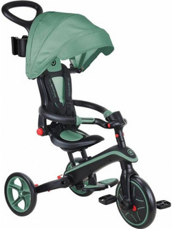 Globber Explorer 4 In 1 Τρίκυκλο Ποδήλατο με Σκίαστρο & Χειρολαβή για 10+ Μηνών Χακί