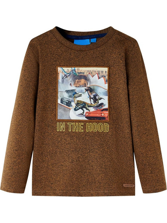 vidaXL Παιδικό T-Shirt Μακρυμάνικο Σοκολατί 12830