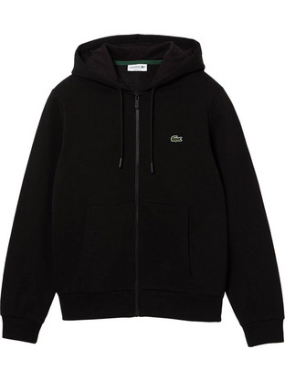 Lacoste Ανδρική Ζακέτα Φούτερ με Κουκούλα και Φερμουάρ Μαύρη 3SH9626-031
