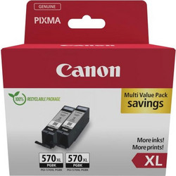 Canon PGI-570XL Black Πακέτο 2 Μελανιών Εκτυπωτή Inkjet 0318C010