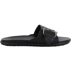 UGG Solivan Δερμάτινα Γυναικεία Σανδάλια Μαύρα 1128630-BLLE